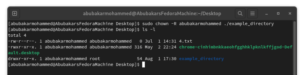 Proprietario della directory modificato