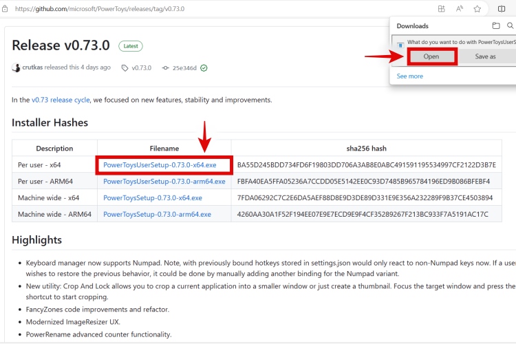come scaricare powertoys da github