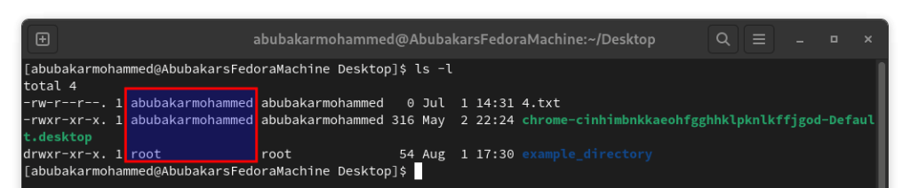 proprietario attuale della directory