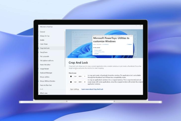 Windows 11 PowerToys ritaglia e blocca